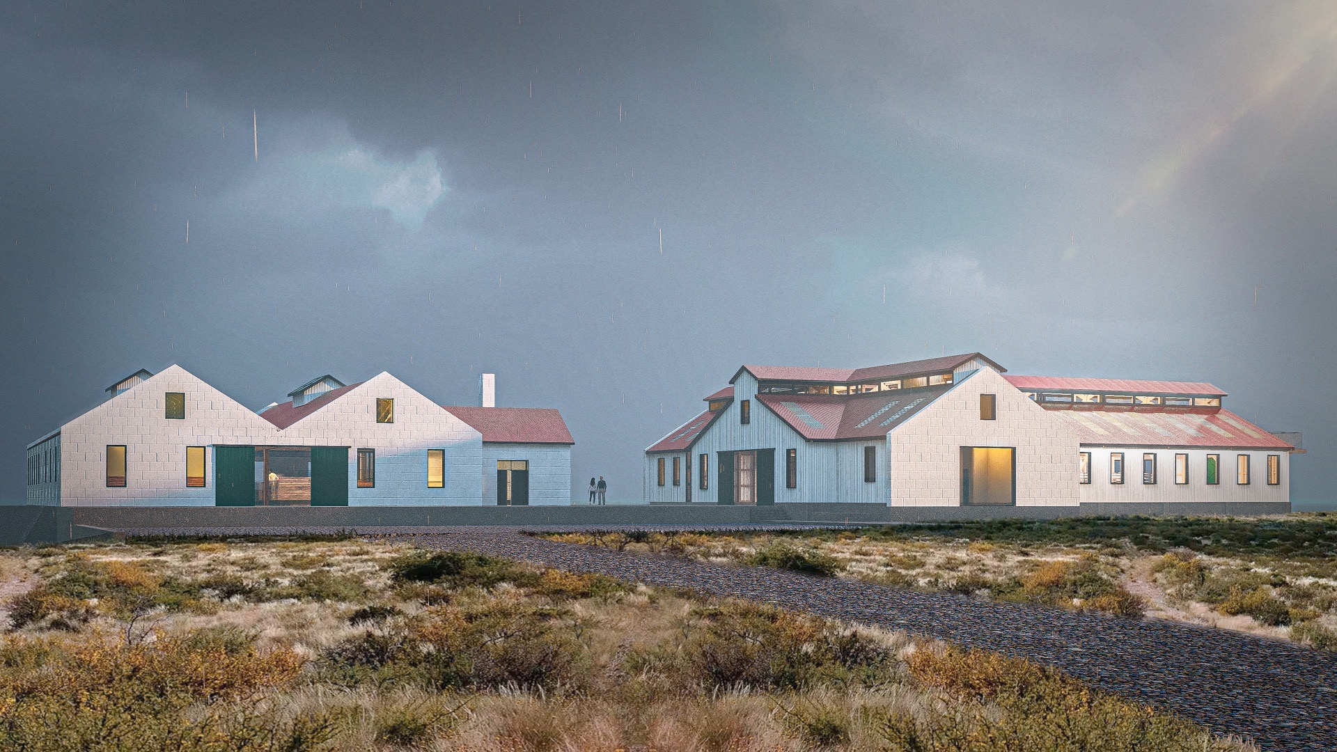 Galpón de Esquila — Render exterior general