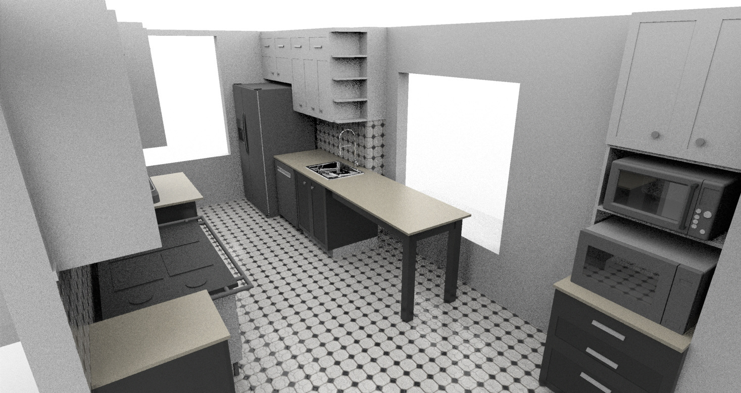 Cocina MM — Vista refrigerador y mesón